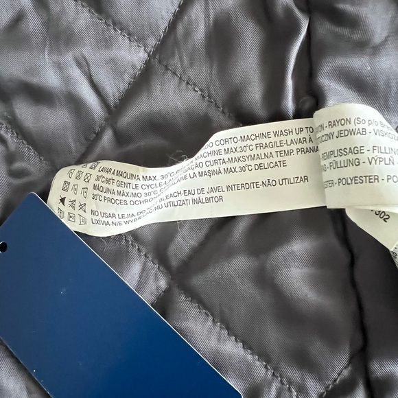 Zara Man Silver Grey Zip Up Bomber  Quilted Lining Jacket Sz L - Picture 12 of 13